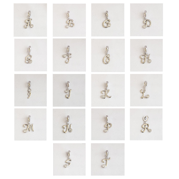 S925 Sterling Silver Letter Pendants